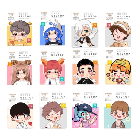 Tập FT Chibi Siutop bìa kim tuyến 96 trang 120gsm 4 ô ly (10/100)