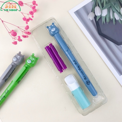 Bút máy xóa được + ống mực  Ánh Dương SH082