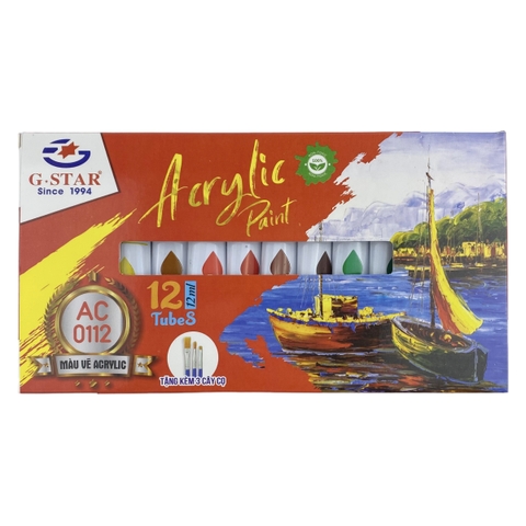 Màu Acrylic Gstar  AC-0112 12ml 12 màu (6)
