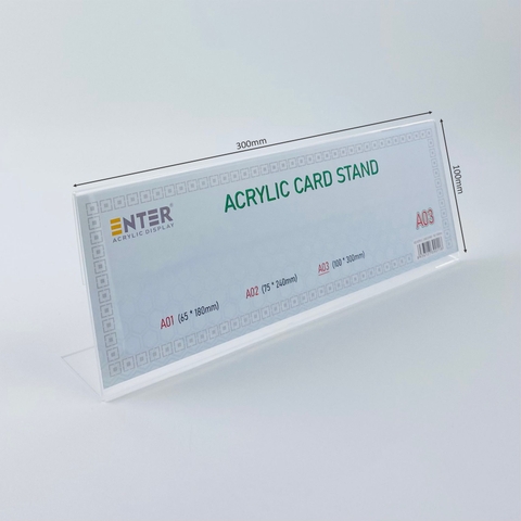 Kệ mica chức vụ 1 mặt Enter A03 300x100mm đại, Biển chức danh, Bảng tên để bàn (20)
