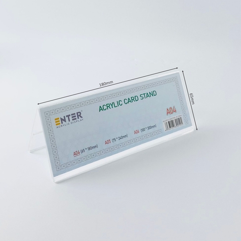 Kệ mica chức vụ 2 mặt Enter A04 180x65mm nhỏ, Biển chức danh, Bảng tên để bàn (20)