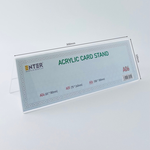 Kệ mica chức vụ 2 mặt Enter A06 300x100mm đại, Biển chức danh, Bảng tên để bàn (20)