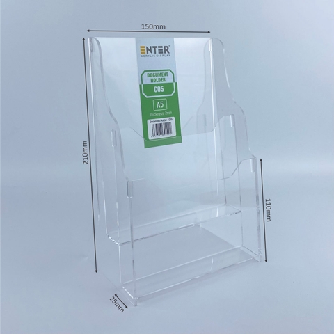 Kệ mica nhiều giấy 2 ngăn Enter C05 150x210mm A5 đứng 2mm, Khay đựng giấy, Hộc đựng tờ rơi