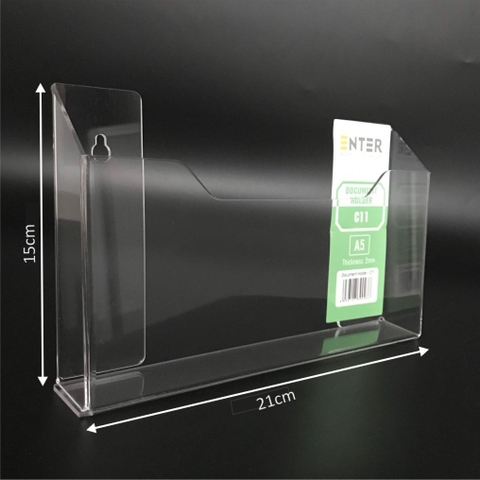 Kệ mica nhiều giấy treo tường Enter C11 21x15cm A5 ngang, hông 25mm (20)