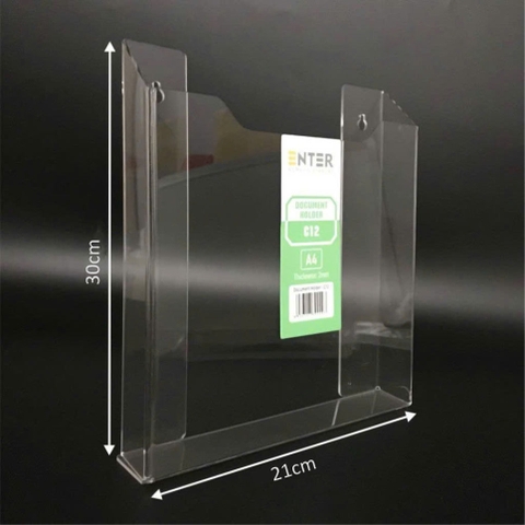 Kệ mica nhiều giấy treo tường Enter C12 21x30cm A4 đứng, hông 25mm (20)