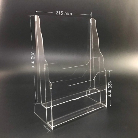 Kệ mica nhiều giấy 2 ngăn Enter C04-3 210x300mm A4 đứng 3mm, Khay đựng giấy, Hộc đựng tờ rơi