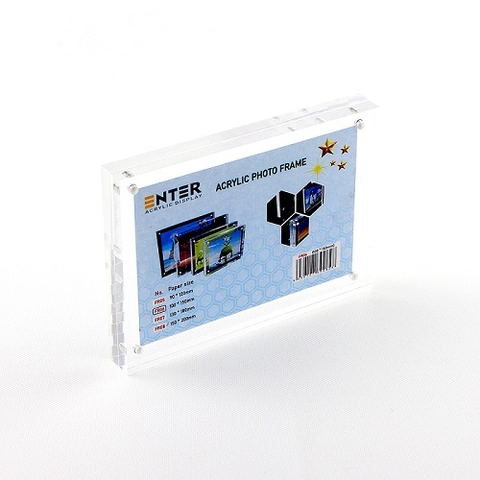 Khung hình mica cao cấp Enter FR06 100x150mm mica 10mmx2, Khung ảnh để bàn nam châm, Khung bằng khen (10)