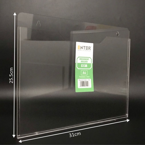 Kệ mica nhiều giấy treo tường Enter C13A 30x21cm A4 ngang, hông 3mm, có hậu mica (20)
