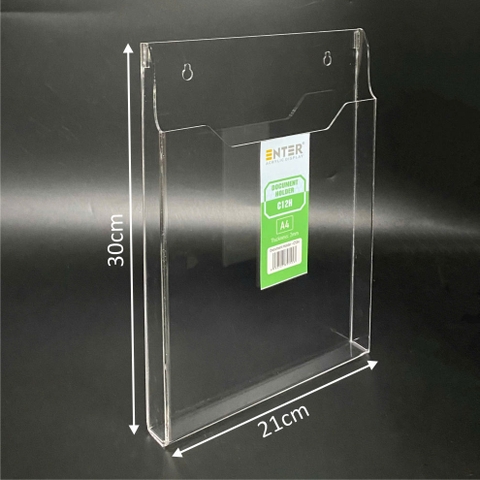 Kệ mica nhiều giấy treo tường Enter C12H 21x30cm A4 đứng, hông 25mm, có hậu mica (20)