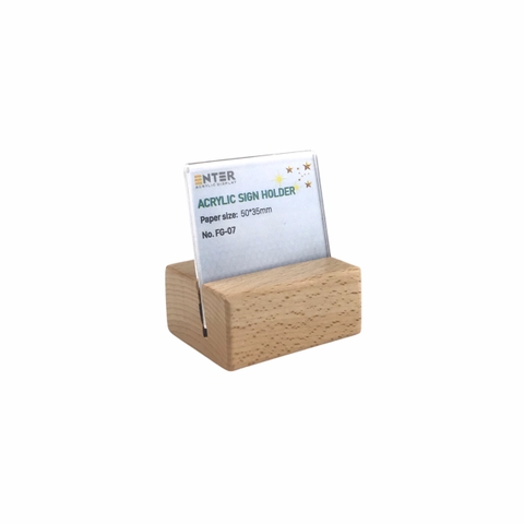 Kệ mica 1 mặt đế gỗ Enter FG-07 50x35mm, Kệ thông tin sản phẩm, Standee mica để bàn, Bảng quét mã QR Code (20)