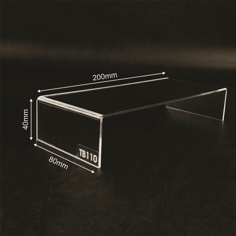 Kệ trưng bày mica 3 mặt uốn Enter TB110 200x80x40mm mica dày 2mm, Kệ livestream, Kệ mica chữ U trong suốt để đồ đa năng (20)