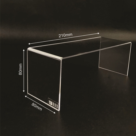 Kệ trưng bày mica 3 mặt uốn Enter TB111 200x80x80mm mica dày 2mm, Kệ livestream, Kệ mica chữ U trong suốt để đồ đa năng (20)