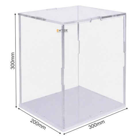 Hộp mica Enter BOX307 300x200x300mm dày 3mm đế 3mm, lắp ráp, Hộp trưng bày mô hình, Hộp mica trong chống bụi