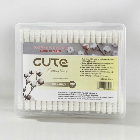 Bông ráy tai người lớn Cute 100 cây thân nhựa