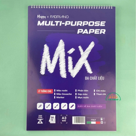 Tập vẽ lò xo Happy Mix  200gsm 30 tờ