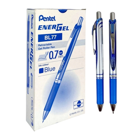 Bút gel Pentel BL77-C xanh dương 0.7mm, Bút bi nước, Viết mực nước (12)