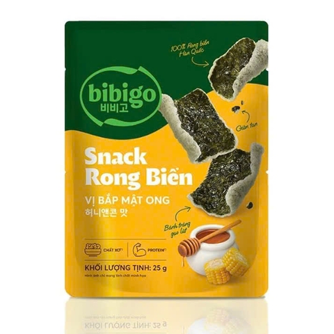 Bánh snack rong biển Bibigo vị bắp mật ong 25g (20)