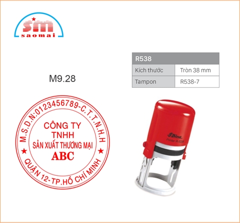 Dấu tròn DN Shiny R538 / S538 đỏ