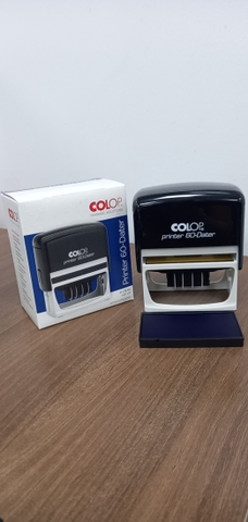 Dấu Colop 60 Date tiếng việt xanh dương