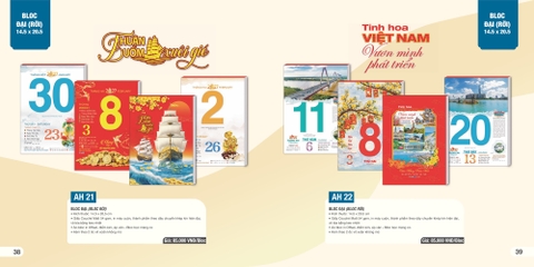 Bloc lịch đại rời AH AH21-AH23 14.5x20.5cm 2027