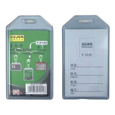 Bao đựng thẻ dẻo T-014V 5.4x8.5cm 2 mặt đứng (5/200)