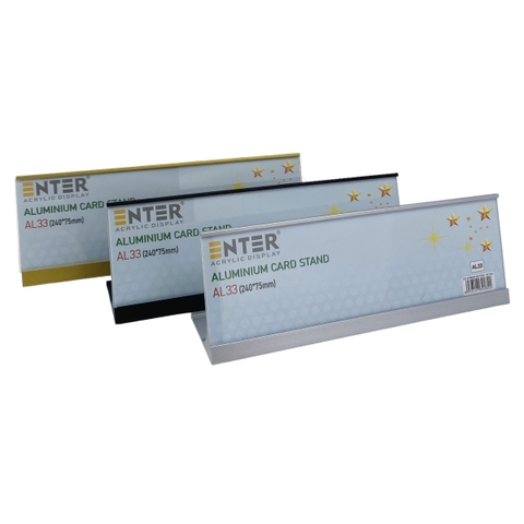 Bảng thông tin để bàn nhôm Enter AL33 240x75mm, Biển chức danh, Bảng tên để bàn, Kệ chức vụ (20)