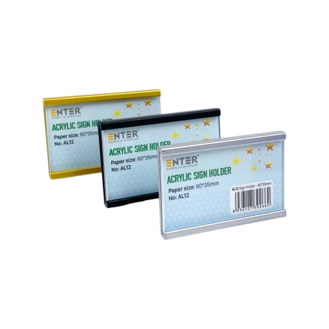 Bảng thông tin nhôm Enter AL12 60x35mm, Khung thông tin sản phẩm, Khung bảng giá siêu thị, Tag thông tin mini (20)