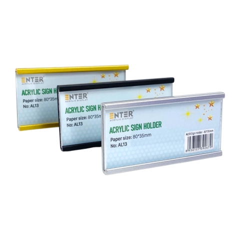 Bảng thông tin nhôm Enter AL13 80x35mm, Khung thông tin sản phẩm, Khung bảng giá siêu thị, Tag thông tin mini (20)