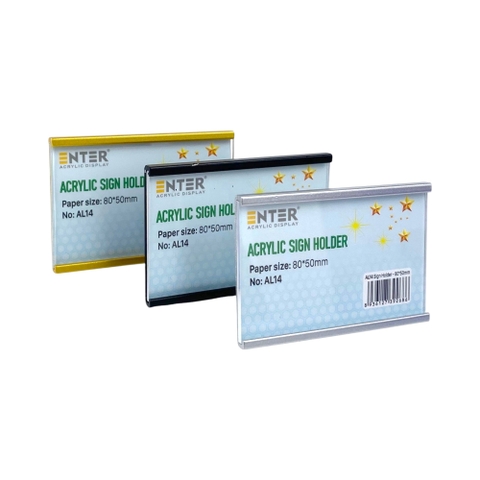 Bảng thông tin nhôm Enter AL14 80x50mm, Khung thông tin sản phẩm, Khung bảng giá siêu thị, Tag thông tin mini (20)