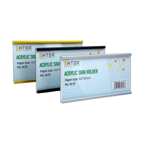 Bảng thông tin nhôm Enter AL15 100x50mm, Khung thông tin sản phẩm, Khung bảng giá siêu thị, Tag thông tin mini (20)