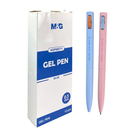 Bút gel MG AGPK6771 xanh dương 0.5mm, Bút nước, Bút mực gel (12/144)