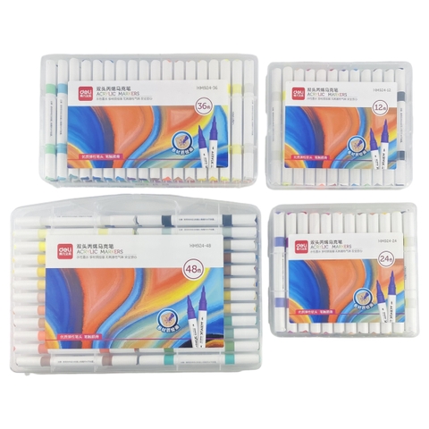 Bút lông màu 2 đầu Acrylic Marker Deli HM924