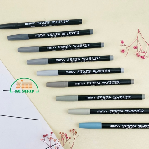 Bút lông màu Marvy 1500 Tone xám ghi