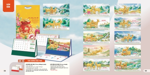 Lịch bàn chữ A AH AH45A-AH47A/AH49A-AH50A/AH52A-AH63A/AH65A-AH68A 24x16cm ngang 2027