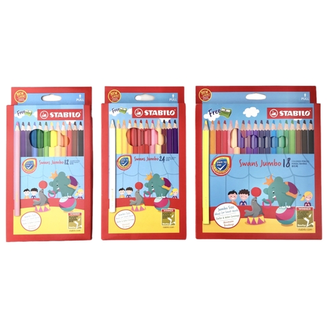 Bút chì màu Stabilo Jumbo CLJ1879-24 / CLJ1875-18 / CLJ1877L màu + chuốt