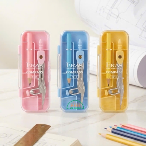 Compa chì gỗ Eras E213, compa chì chuốt, compa học sinh (12)