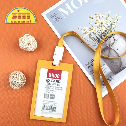 Combo bao đựng thẻ Uhoo 6612 đứng + dây đeo cam
