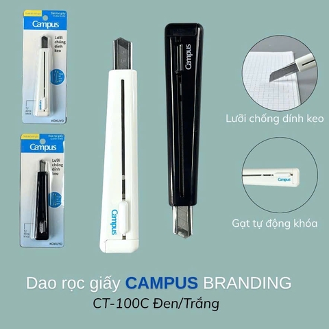 Dao rọc giấy Campus CT-1000C-W trắng 9mm, dao cắt giấy, dao bẻ lưỡi, văn phòng phẩm (24)