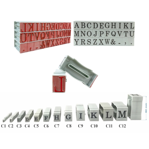 Dấu chữ ghép SM C1 / C2 / C3 / C4 / C5 / C6 / C7 / C8 / C9 / C10 / C11 / C12 mặt khắc