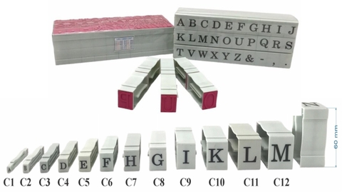 Dấu chữ ghép SM C1 / C2 / C3 / C4 / C5 / C6 / C7 / C8 / C9 / C10 / C11 / C12 mặt đúc