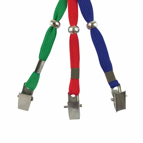 Dây đeo thẻ dù 1cm kẹp sắt [50] (100)