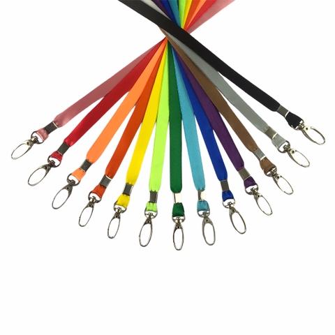 Dây đeo thẻ lụa 1cm đầu móc xoay [50] (100)