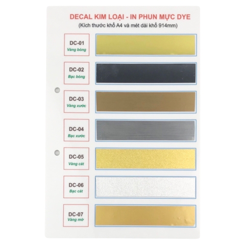 Decal kim loại DC-01 / DC-02 /DC-03 /DC-04 /DC-05 /DC-06 /DC-07 21x30cm A4 (10)