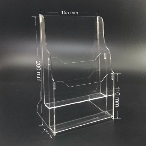 Kệ mica nhiều giấy 2 ngăn Enter C05-3 150x210mm A5 đứng 3mm, Khay đựng giấy, Hộc đựng tờ rơi