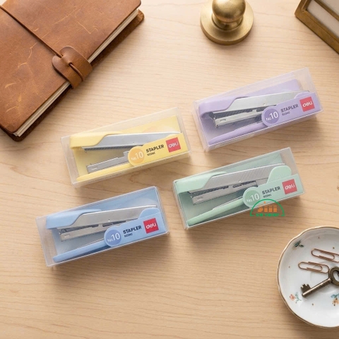 Bấm kim số 10 Deli 0224C 15 tờ, bấm ghim, dập ghim, đồ bấm (12)