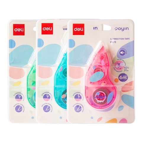 Xoá kéo Deli H373, băng xoá kéo, bút xoá, viết xoá (12)
