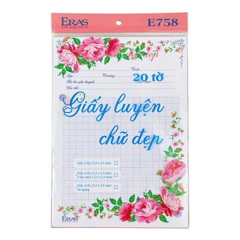 Giấy luyện viết chữ đẹp Eras E758 (20 tờ)
