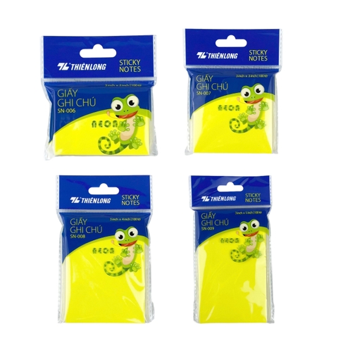 Giấy note TL SN-006 / SN-007 / SN-008 / SN-009 vàng neon (50)