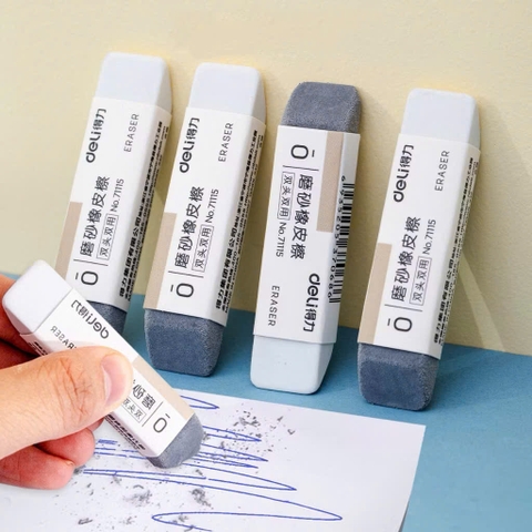 Gôm tẩy mực 2 đầu Deli 71115, tẩy viết mực (30/720)