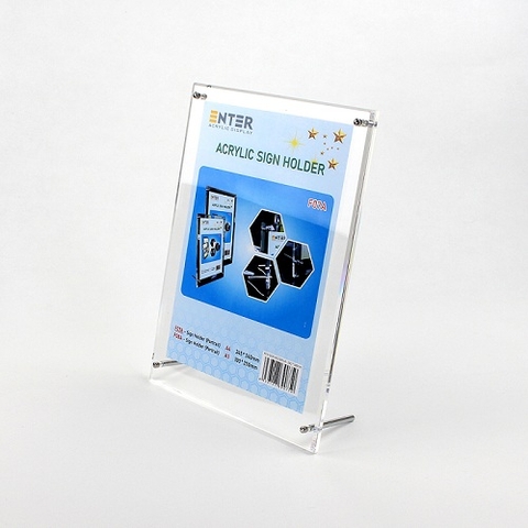 Kệ mica 1 mặt Enter F07A 21x30cm đế inox A4 đứng mica 5mm, Khung ảnh để bàn chân inox, Khung bằng khen (10)